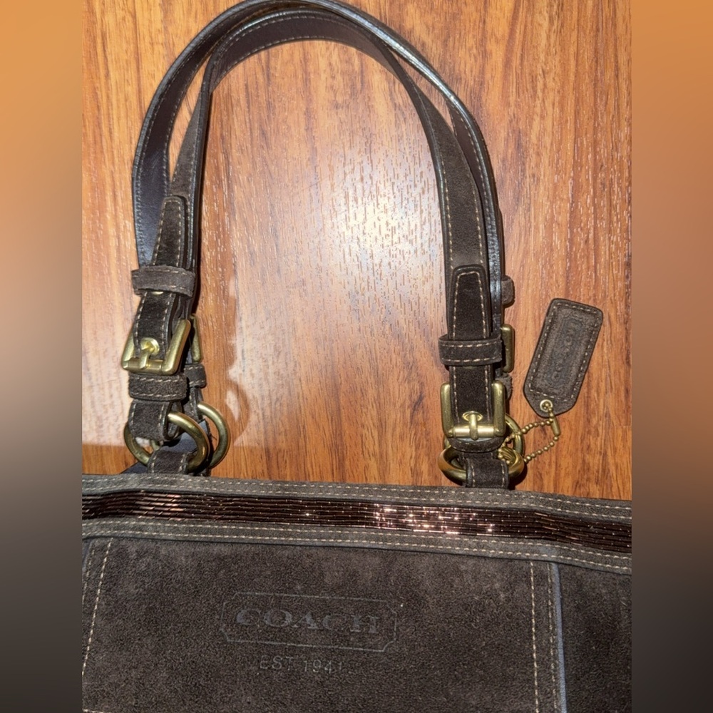 Coach Brown Suede Tote Bag RARE! ‼️SOLD‼️ - Picture 6 of 10
